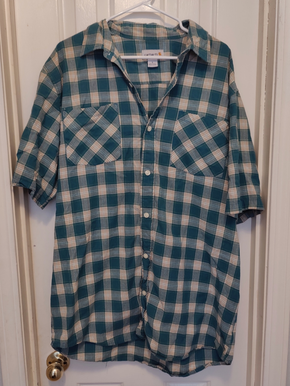 Vintage Carhartt Plaid Short-Sleeve Button-Down Shirt